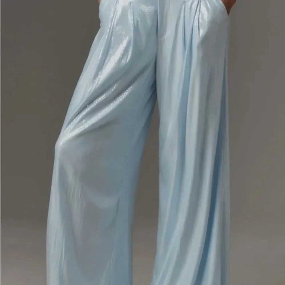 The Avery Pleated Wide-Leg Trousers by Maeve: Sequin Edition. NWT. MRSP $178 - Picture 6 of 9